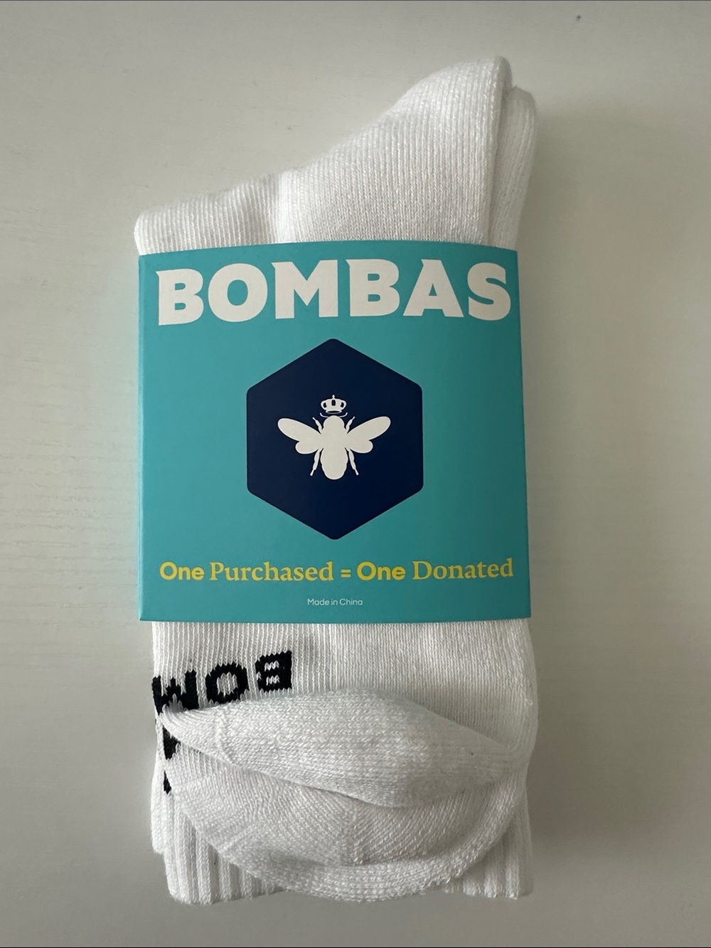 Bombas White Athletic Socks - 1 Pair